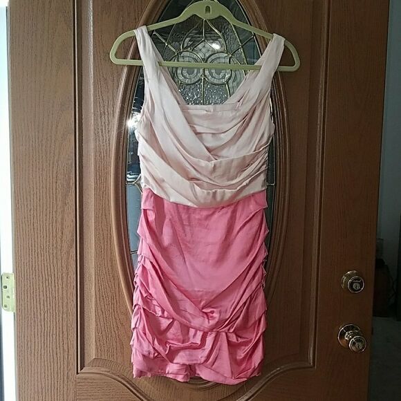 Express Design Studio 2 tone silk dress Sz 4 NWOT slinky sexy - Picture 1 of 7